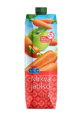 COOP Napitek iz korenja in jabolka 1L TK