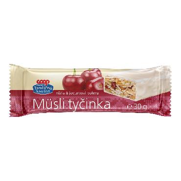 COOP Müsli ploščica s češnjami in jogurtom 30g TK
