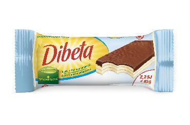 Dibeta pol-pomočeni mlečni vafelj 45g